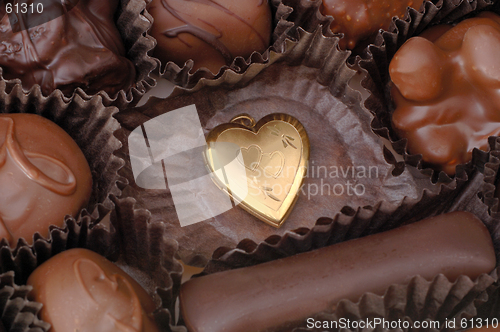 Image of Gold Heart and Chocolates