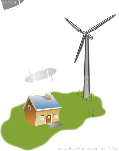 Image of house and wind mill