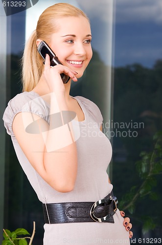 Image of lovely woman with cell phone