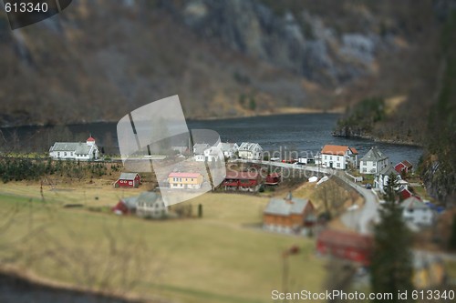 Image of Bolstad houses - tilt shift