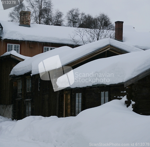 Image of Houses covered in snow