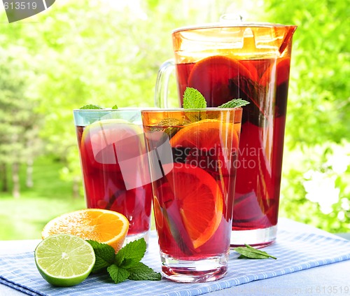 Image of Fruit punch in pitcher and glasses