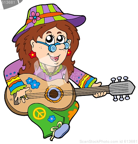 Image of Hippie guitar player