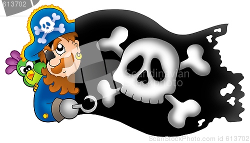 Image of Lurking pirate with banner