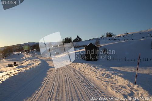 Image of snowy road