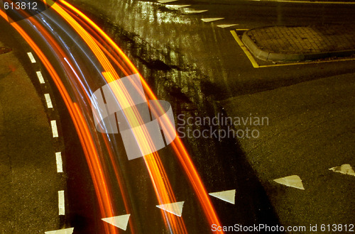 Image of roundabout light trails