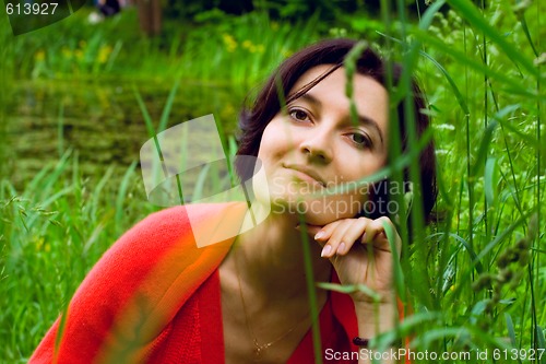 Image of female in summer forest