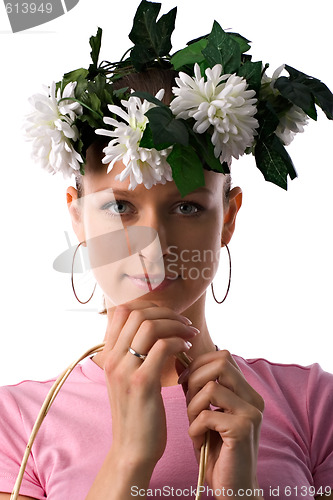 Image of girl with flowers