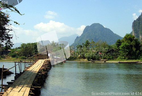 Image of Vang Vieng Bridge. Laos
