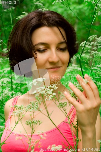 Image of female in summer meadow