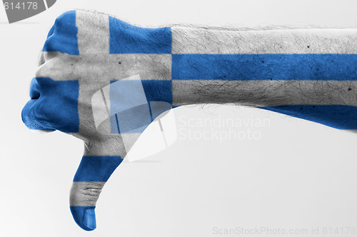 Image of thumb down greece