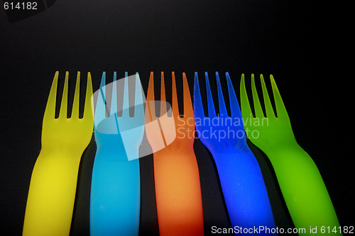 Image of plastic forks background