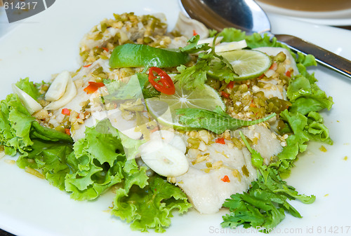 Image of Spicy Thai fish and lime salad