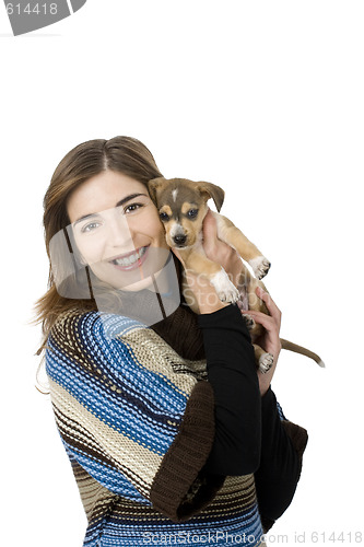 Image of Woman with a puppy