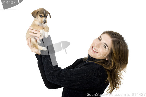 Image of Woman with a puppy