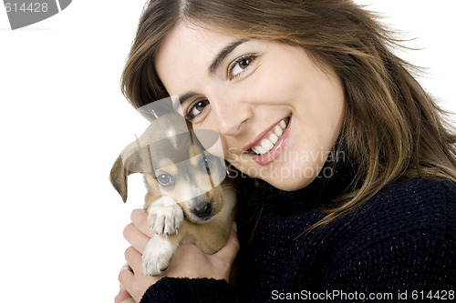Image of Woman with a puppy