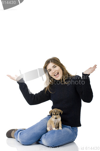 Image of Woman with a puppy