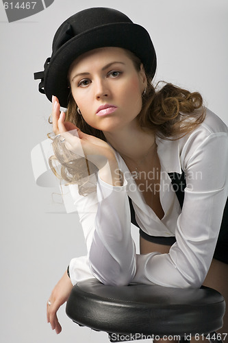 Image of young woman in bonnet