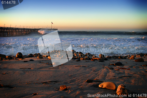 Image of Ocean Wave Storm Pier