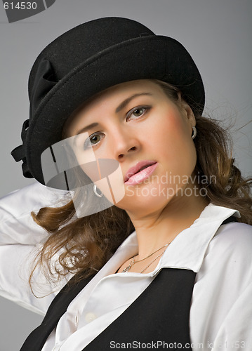 Image of young woman in bonnet
