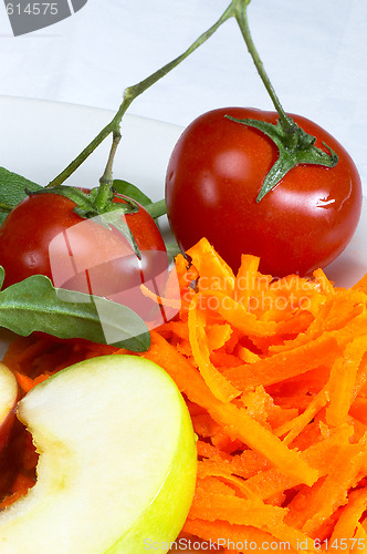 Image of salad ingredient on a plate