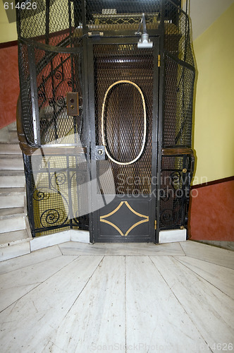 Image of antique elevator hotel athens greece