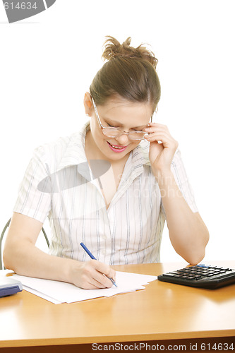 Image of Businesswoman writing
