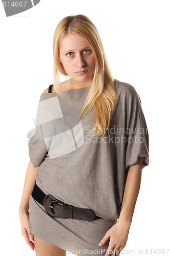 Image of Girl in gray dress