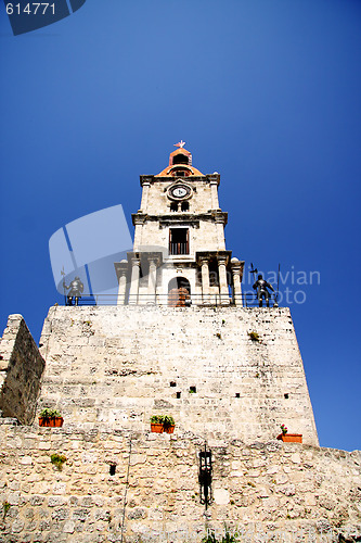 Image of Clocktower with guarding knights