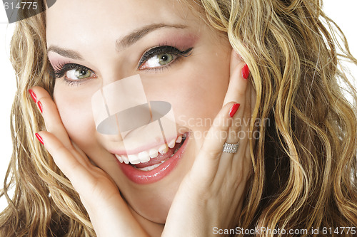 Image of Happy smiling curly girl