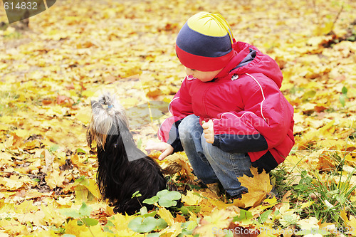 Image of Boy and dog