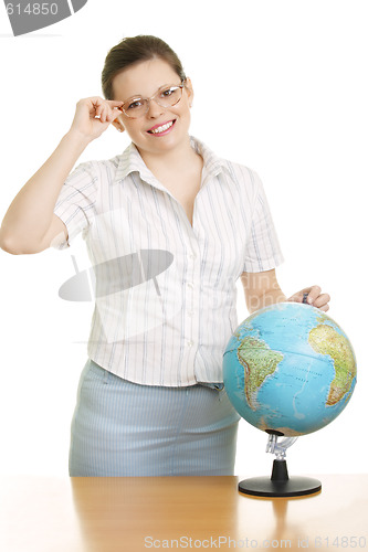 Image of Woman with globe