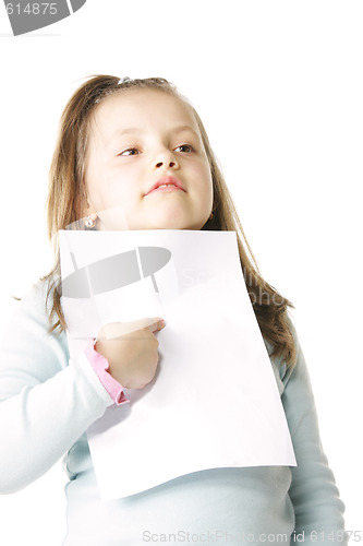 Image of Little girl with blank paper