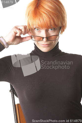 Image of Surprized look over eyeglasses