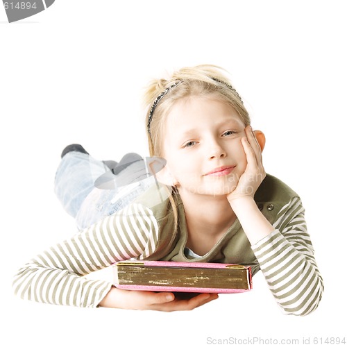 Image of Girl with pink book