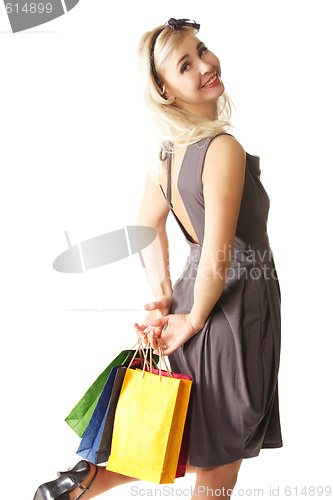 Image of Woman with colored bags