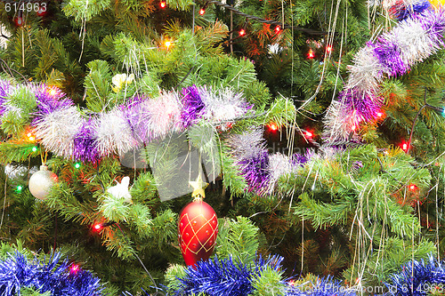 Image of Red decoration Christmas lights 