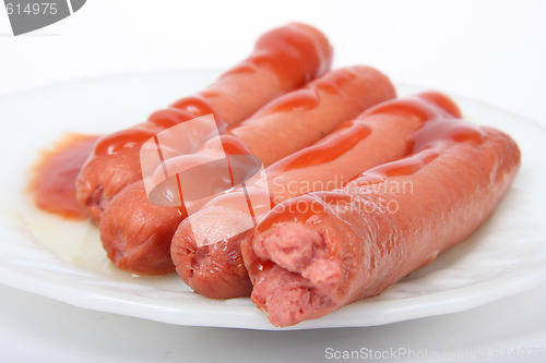 Image of Hotdogs with ketchup