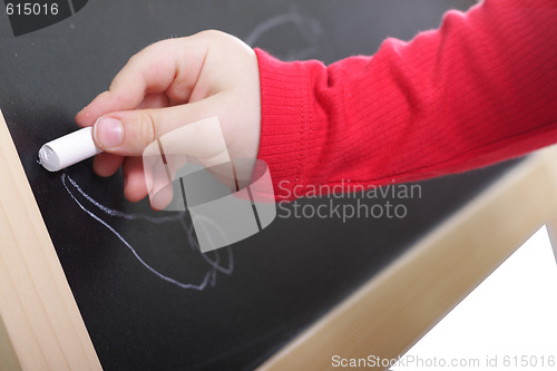 Image of Hand drawing on blackboard