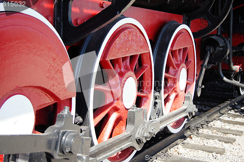 Image of Old steam locomotive wheels