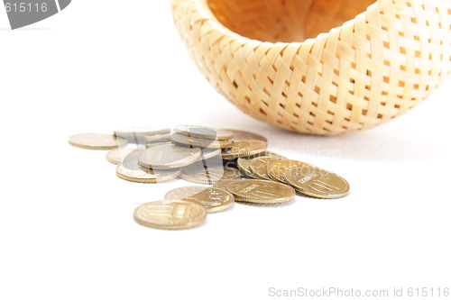 Image of Bulk coins and basket