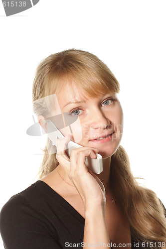 Image of Girl listening mobile