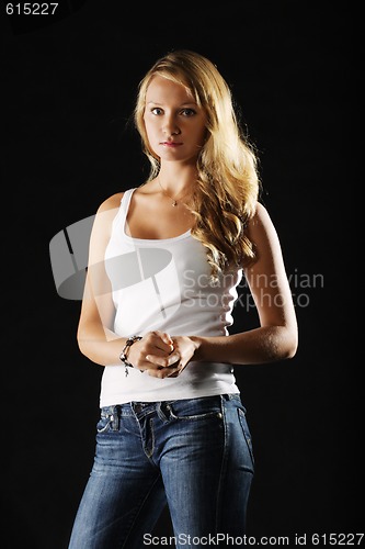 Image of Girl in jeans