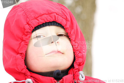 Image of Boy in winter closeup