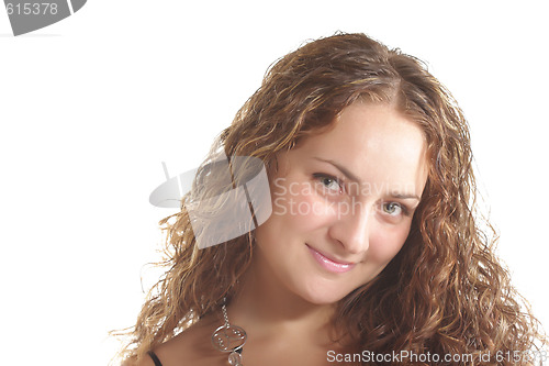 Image of Portrait of girl with soft smile