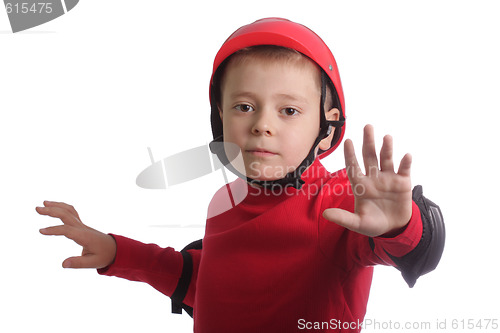 Image of Skateboarder in red