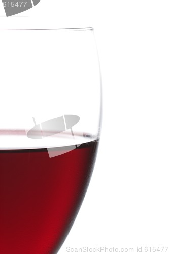 Image of Part of glass with red wine