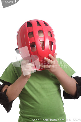 Image of Looking through helmet