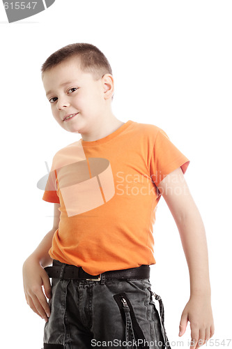 Image of Photo of boy in orange
