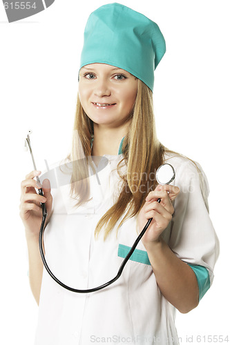 Image of Smiling doctor with stethoscope